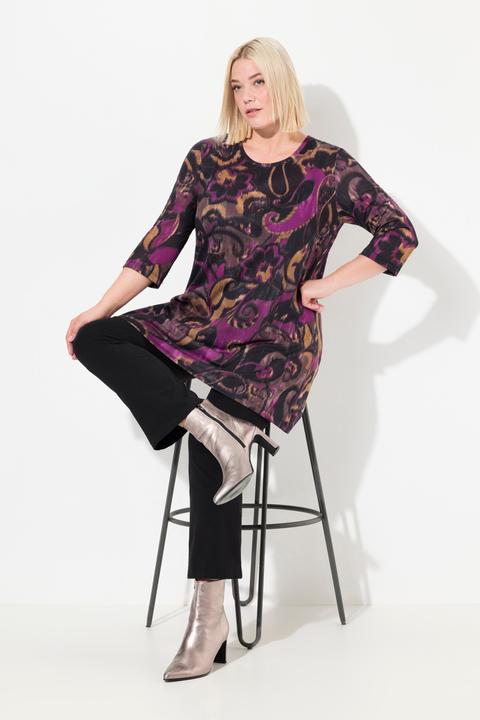 Actual product image Ulla Popken Plum Swirl Print Knit Tunic (58)
