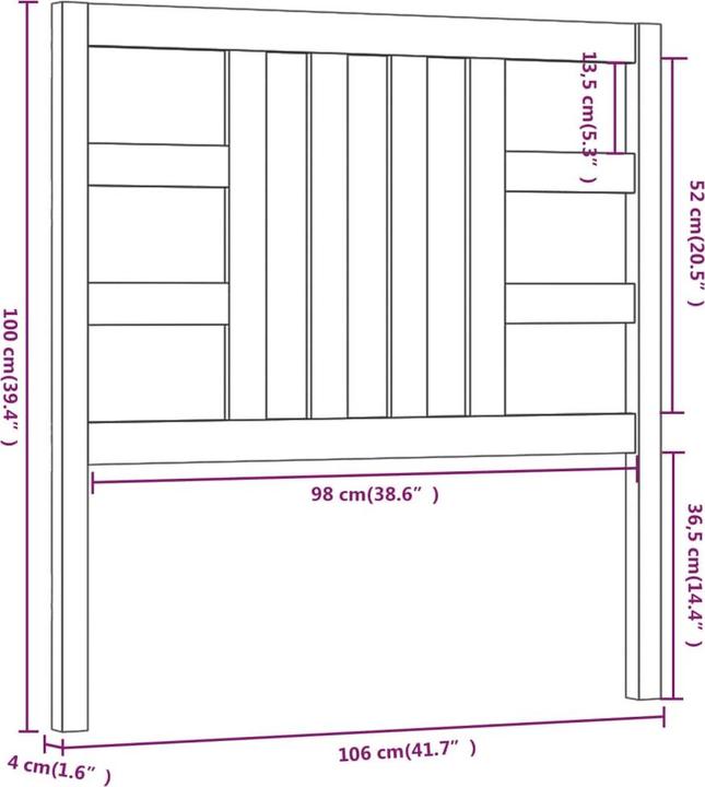Image du produit vidaXL Kopfteil (8.50 x 8.50 x 100 cm)