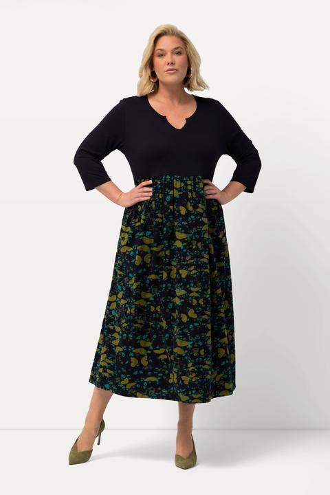 Actual product image Ulla Popken Butterfly Print Hem Empire A-line Pocket Knit Dress (54)