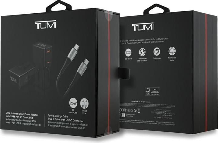Produktbild Tumi Power Charger Travel Adapter 25W USB-C / USB-A + Cable USB-C/USB-C black (25 W)