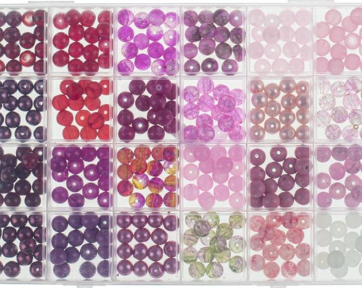 Produktbild Magni Glasperlen Schmuck-Set rot/pink 360teilig