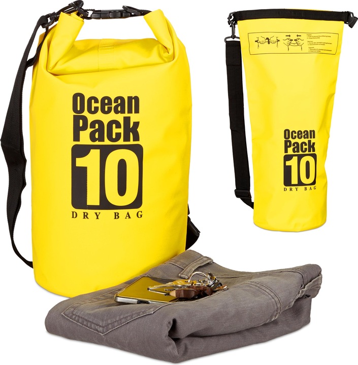 Immagine prodotto Relaxdays Zaino impermeabile Ocean Pack 10 L (10 l)