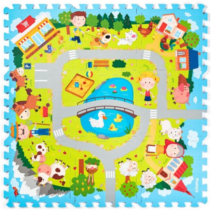 Produktbild Plastica Schaumstoff-Puzzle-Dorf, 9 Teile