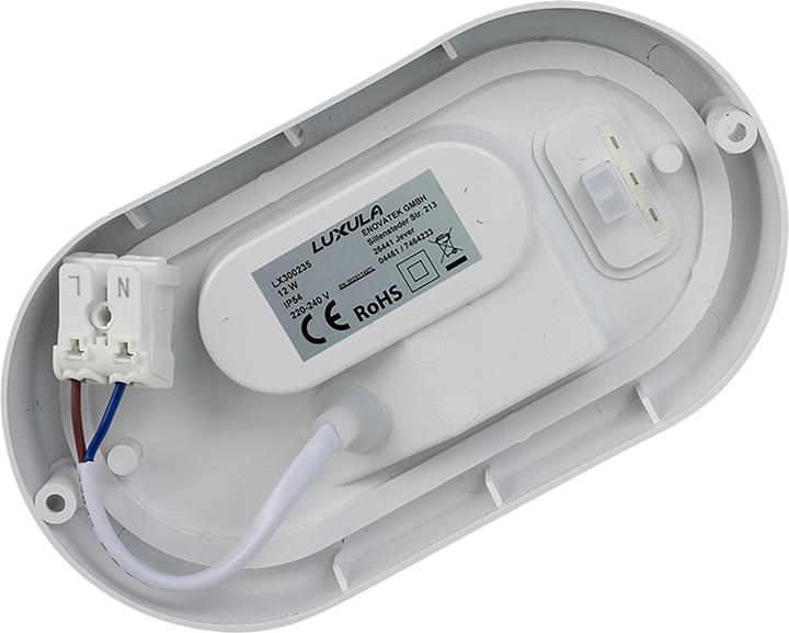 Actual product image Luxula LED-Kellerleuchte, 12W, EEK: F, 1080lm, CCT, IP54, weiss (1080 lm)