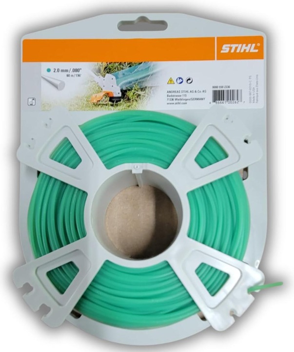 Immagine prodotto Stihl 9302336 Filo per falciatura rotondo 2,0mm x 60,0m, verde (Pioniere delle erbacce, Lenza per tagliabordi + rocchetto di lenza)