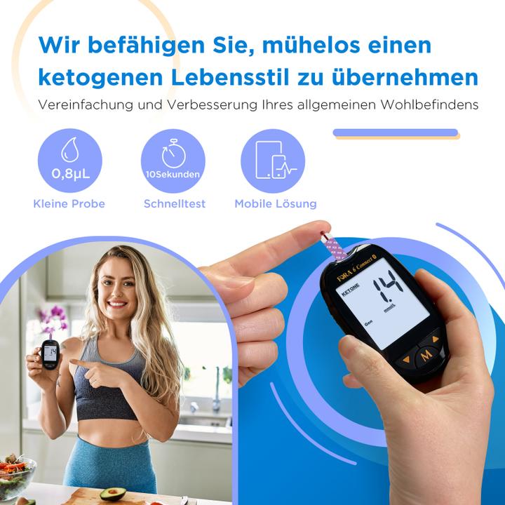 Actual product image Fora 6 Connect Bluetooth incl. β-Ketone Test Strips (Glucose monitors)