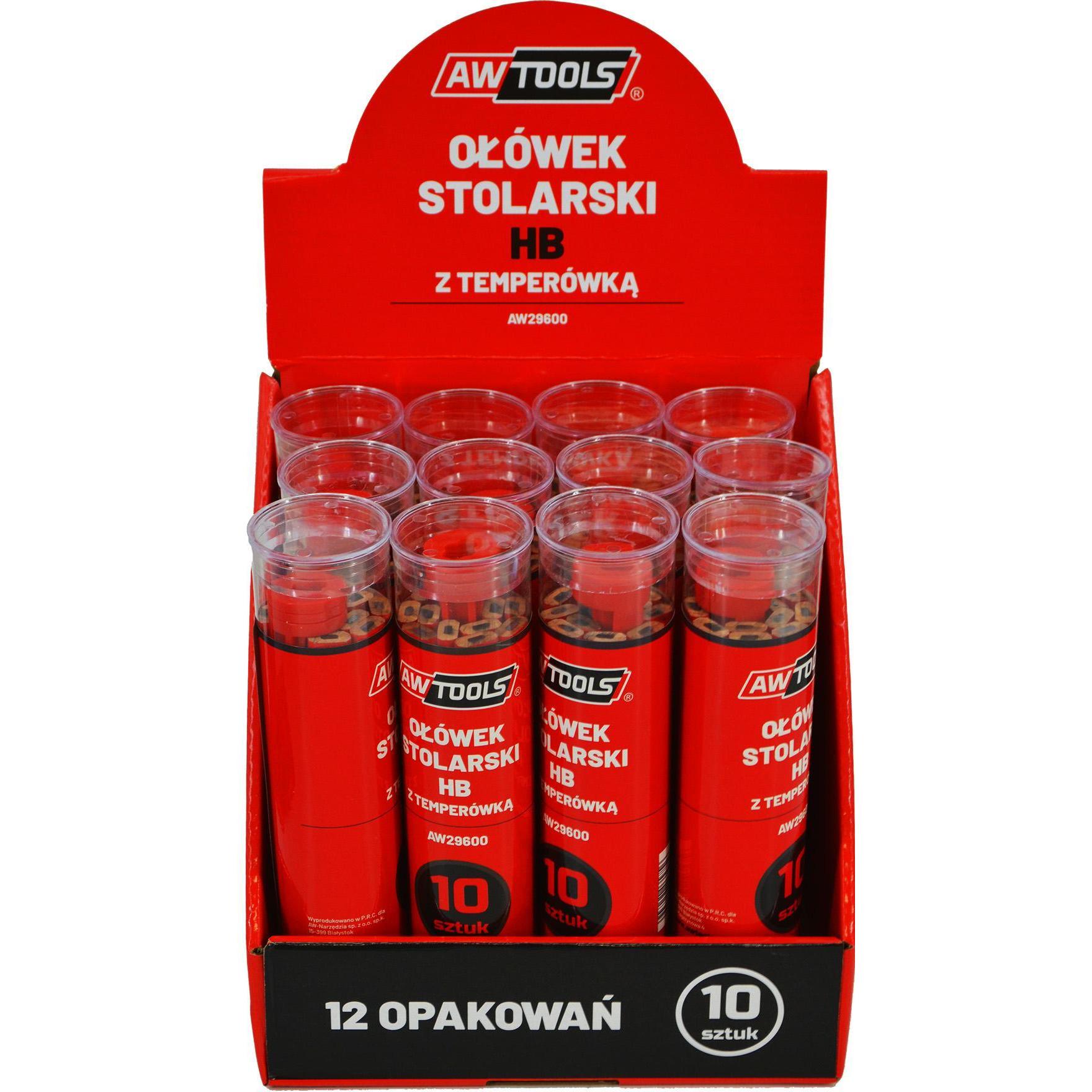 Awtools, Bleistift, Aw Ołówek Stolarski Hb Czerwony Do Drewna 10 Sztuk (10 x)