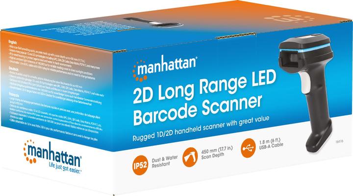 Produktbild Manhattan 2D Long Range LED-Barcodescanner (1D-Barcodes, 2D-Barcodes)