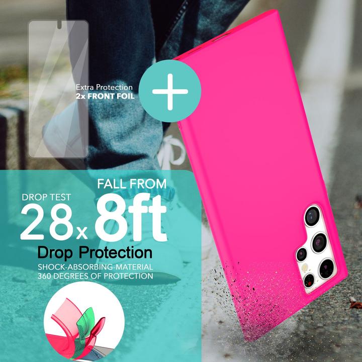 Actual product image Nalia Neon silicone cover with 2x screen protector (Samsung Galaxy S23 Ultra)