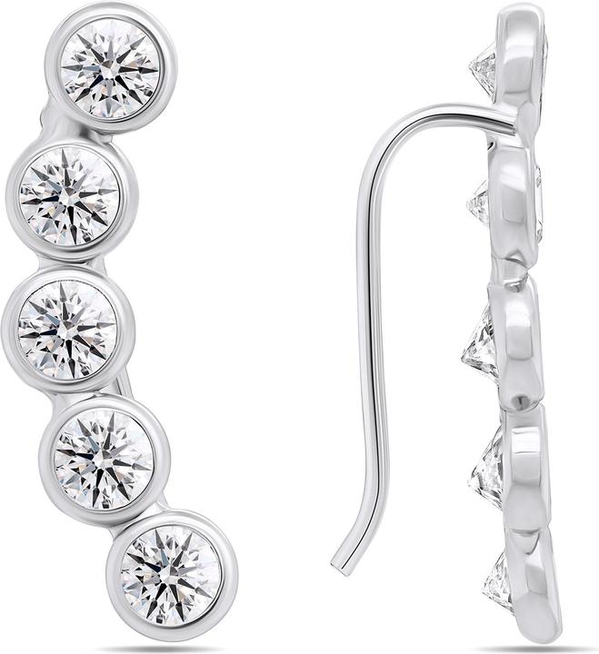 Produktbild Brilio Silver - Glittering longitudinal silver earrings EA221W