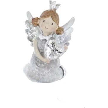 MICA Living, Deko Objekt, Schutzengel mit Herz - aus Polyresin - ca. 5,5 x 5,5 x 9 cm