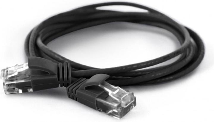 Actual product image Wantec wW patch cable CAT6A (round 2.8mm) UTP black 1.50m (U/UTP, CAT6a, 1.50 m)