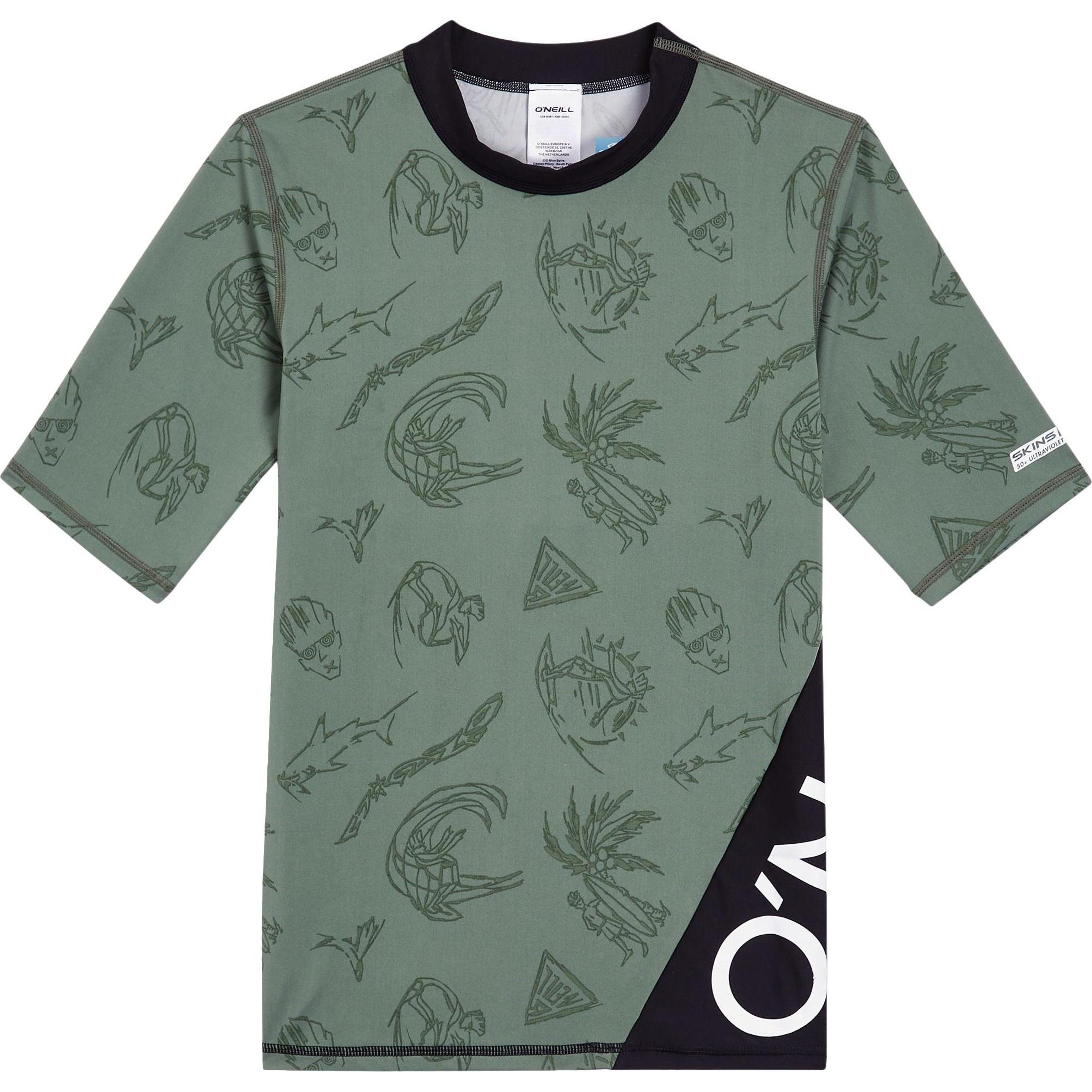 O'Neill, Jungen, Badeshirt, Mix & Match Crazy Skin S/Slv, Grün, (10)