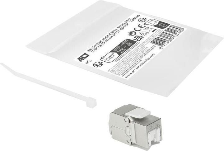 Actual product image Keystone Jack RJ45 CAT6A Shielded toolless with shutter