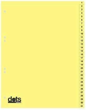 Dots Ordnerregister Vollformat 1-31 gelb 31-teilig, 5 Satz