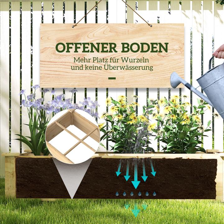 Produktbild Outsunny Erhöhtes Pflanzenbeet mit 2 Fächern