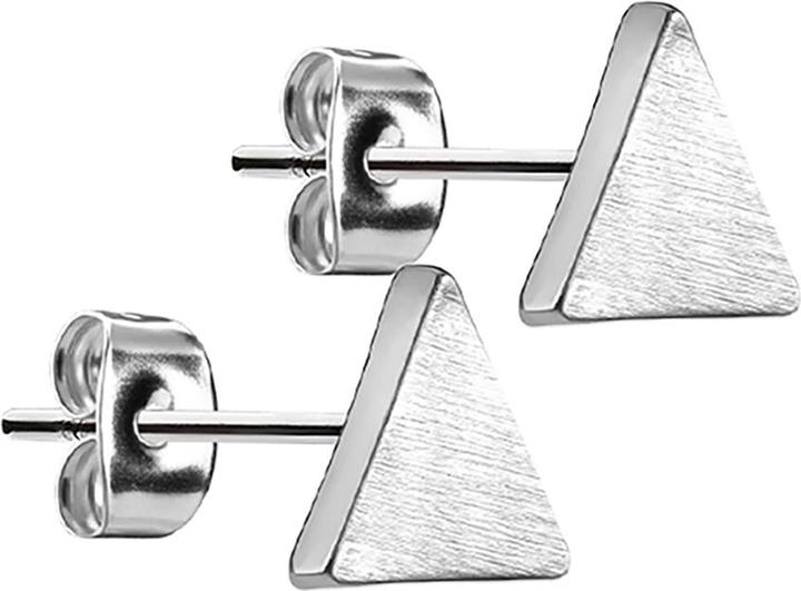 Immagine prodotto Star Piercing Orecchini a perno triangolari in argento spazzolato (Ottone, Acciaio chirurgico 316L)