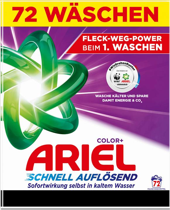 Actual product image Ariel COLOR+ Waschmittel Pulver, 3,6 kg (72 Washing cycles, Powder)
