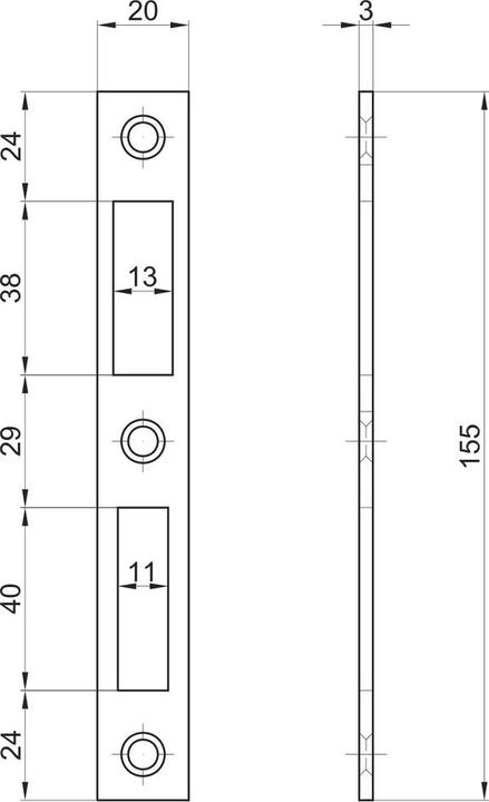 Actual product image MSL Flat strike plates B-1701 (Striking plate)