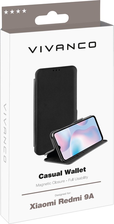 Produktbild Vivanco Casual Wallet Xiaomi Redmi 9A / 9C, schwarz (Xiaomi Redmi 9A)