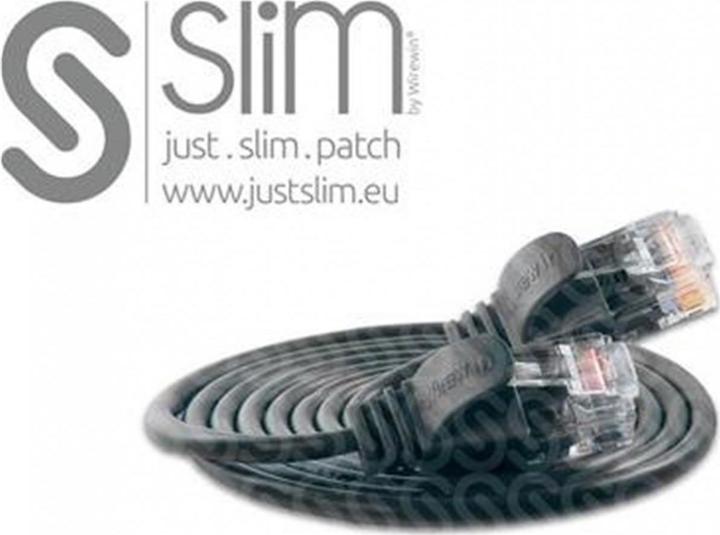 Produktbild Wirewin Slim Patchkabel: UTP, 7.5m, schwarz (U/UTP, CAT6, 7.50 m)