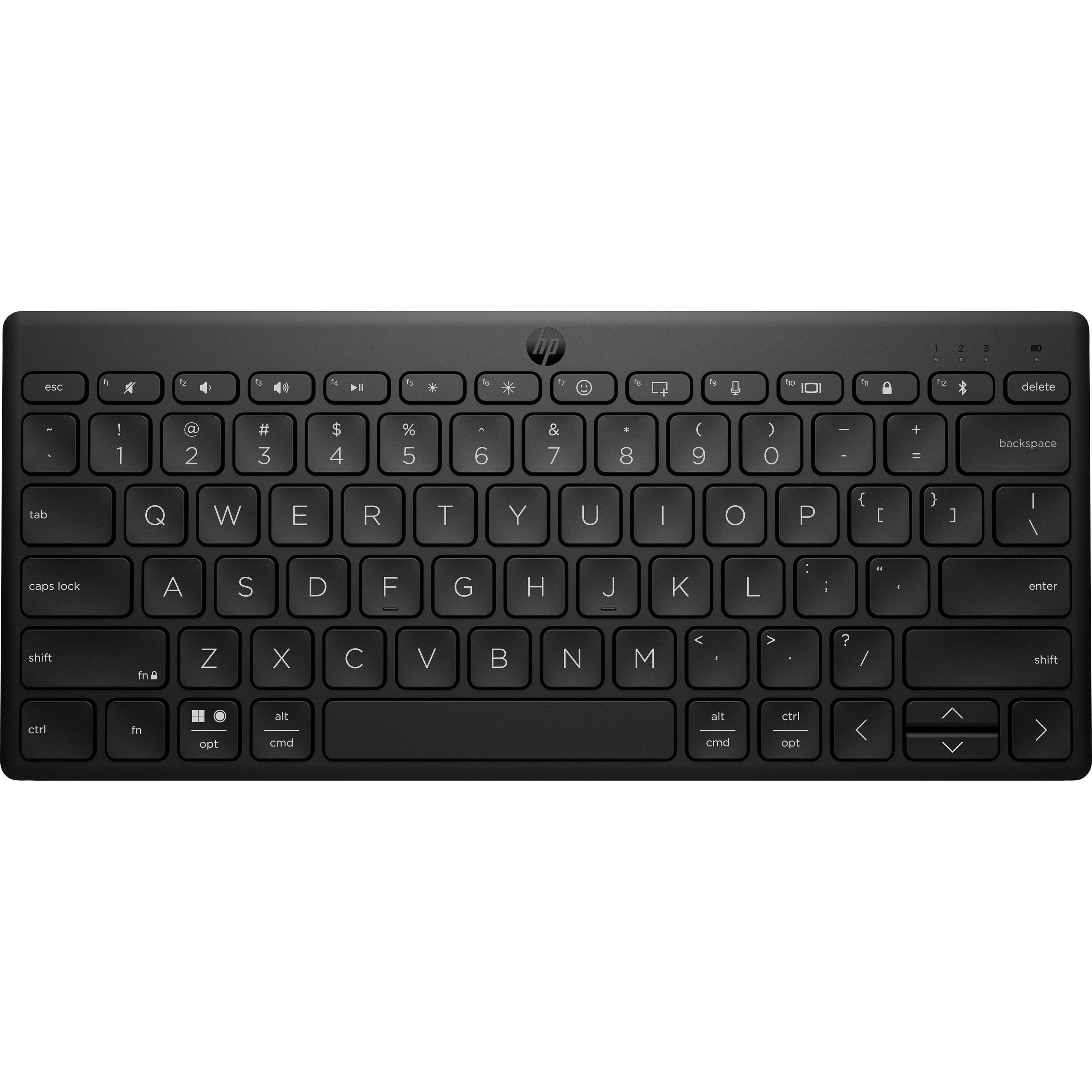HP 355 Compact Multi-Device - Tastatur - (Eng. Int., Kabellos), Tastatur, Schwarz