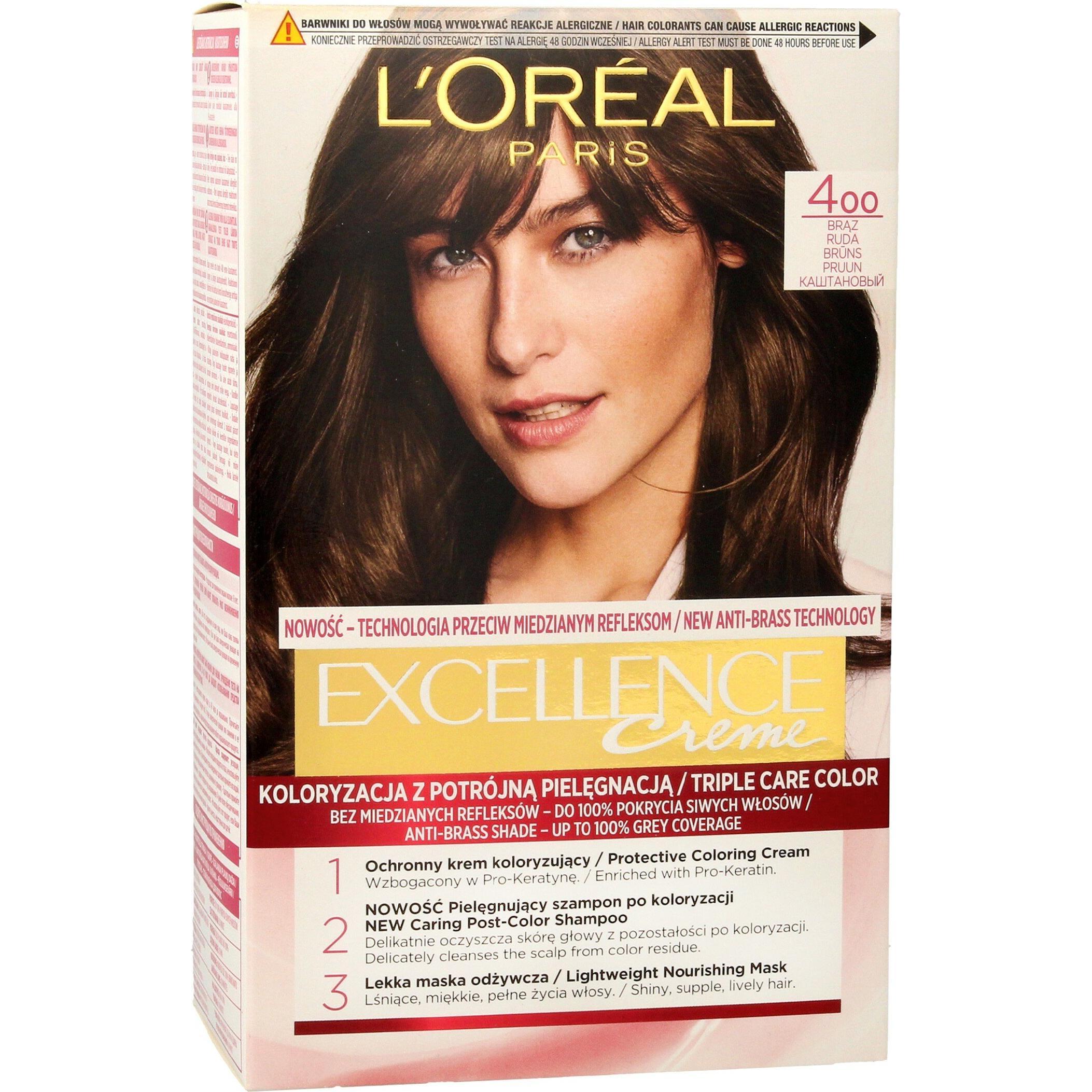 L'oréal Paris Donna Crema/Bronzo Tinta Per Capelli, Excellence Colorante 4 (4)
