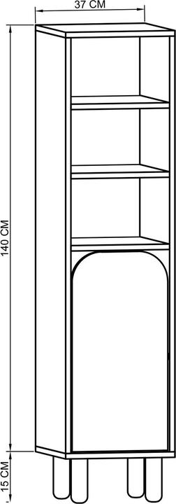 Image du produit Homitis Parma Single Multi Purpose Cabinet (37 x 40 x 155 cm)