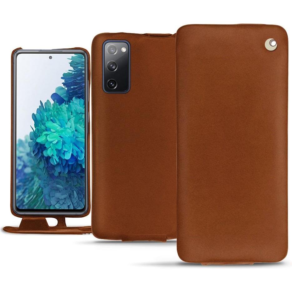 Noreve Lederschutzhülle vertikal (Samsung Galaxy S20 FE), Smartphone Hülle, Braun
