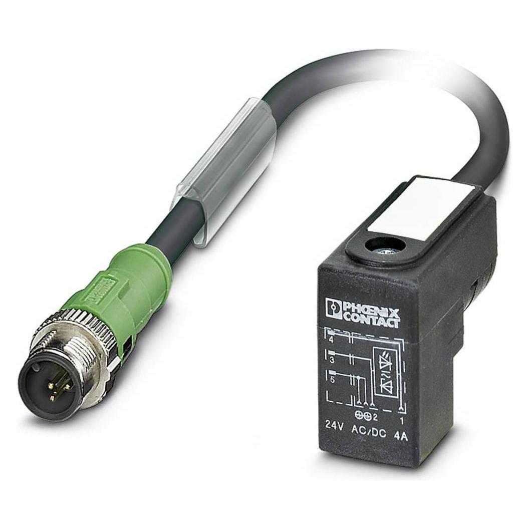 Phoenix Contact Nero Sac-3P-M12ms/0.3-Pur/C-1L-Z In, Cavo + Spina Elettrica,