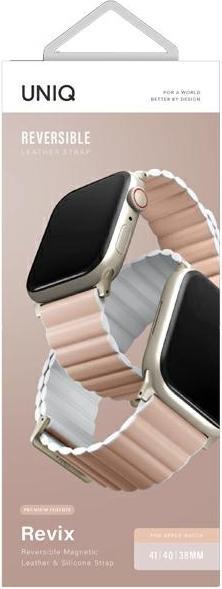 Actual product image Uniq pasek Revix Premium Apple Watch Series 1/2/3/4/5/6/7/8/SE/SE2/Ultra 42/44/45/49mm Edition Rever (42 mm, 44 mm, 45 mm, 49 mm, ecological leather, Plastic, Silicon)