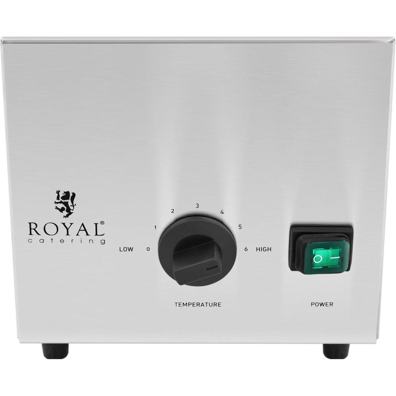 Thumbnail - Royal Catering Saucenspender Edelstahl Sossen Spender NachoKäse Spender Schokoladenspender 4,5 l, Warmhalteplatte, Silbe...
