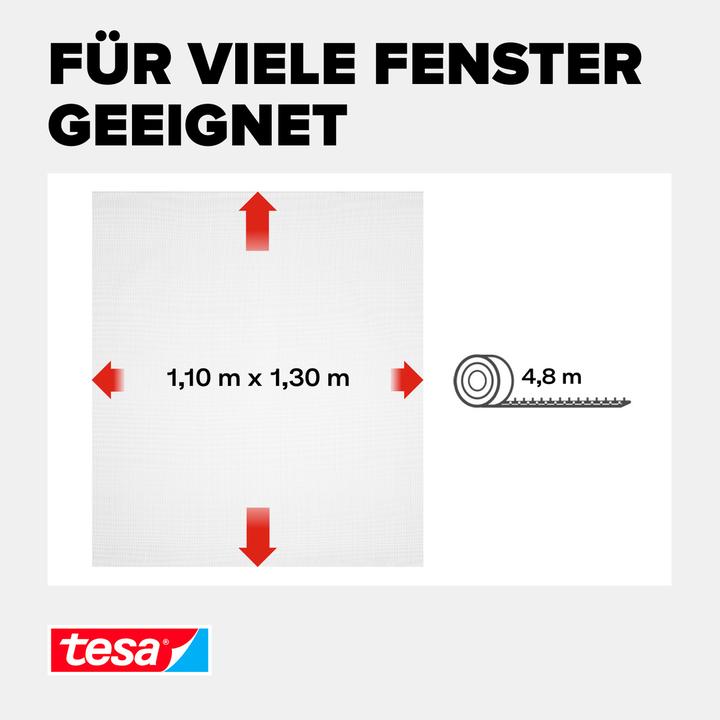 Actual product image tesa Insect screen STANDARD for windows, with Velcro tape, without drilling (110 x 130 cm)