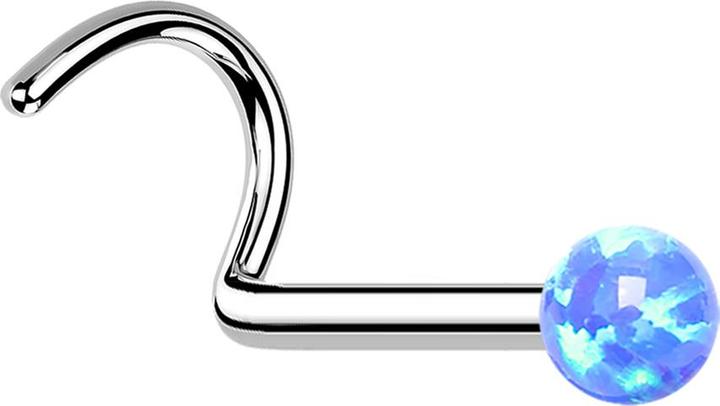 Immagine prodotto Star Piercing Perno nasale curvo in argento con opale blu (senza ottone, Acciaio chirurgico 316L)
