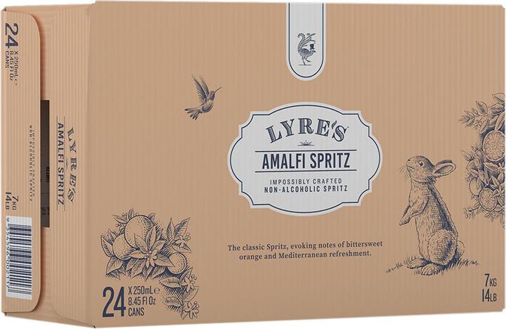 Immagine prodotto Lyre's Amalfi Spritz alkoholfrei 24 x 250 ml (Germania, 24 x 25 cl, Aperitivo analcolico)