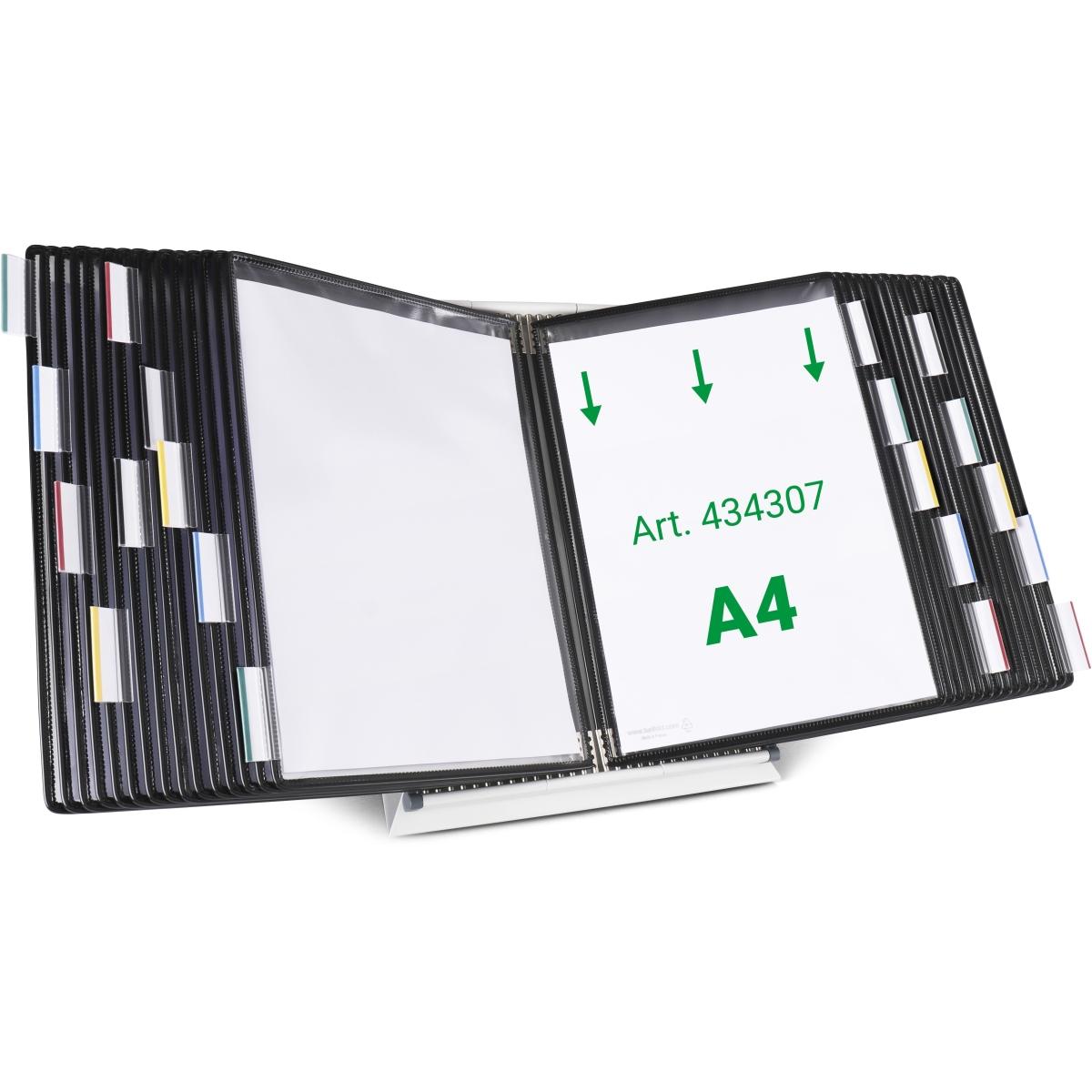 Tarifold, Informationsschild, Sichttafelsystem 434307 DIN A4 schwarz mit 30 St. Sichttafeln