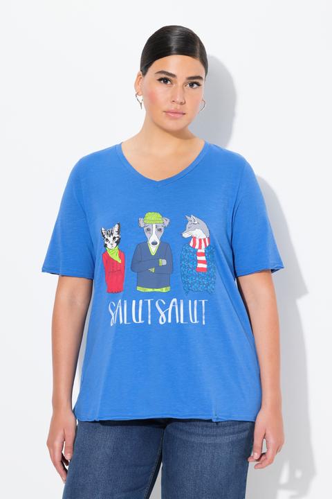 Produktbild Ulla Popken T-Shirt, Tiere, A-Linie, V-Ausschnitt, Halbarm (46, 48)