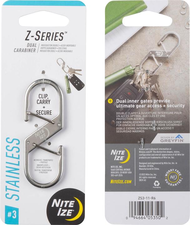 Immagine prodotto Nite Ize Z-Series #3 Double Snap Hook Steel Silver