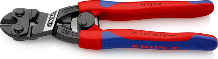 Productafbeelding Knipex Compacte boutensnijder DIN ISO 5743 L.200mm Vorm 1 recht w.openingsveer zwart atram. slanke... (200 mm)