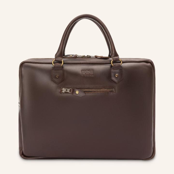 Produktbild Buckle & Seam Leder Laptoptasche Cali Braun / Dot