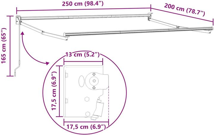 Produktbild vidaXL Einziehbare Markise (2.50 m)