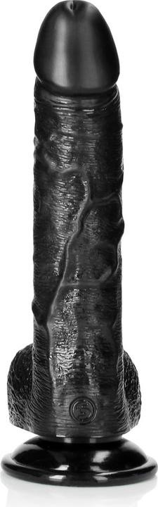 Productafbeelding RealRock Gebogen realistische dildo met ballen en zuignap - 8"/ 20,5 cm