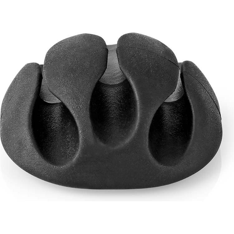Nedis, Kabelhalter, Kabelmanagement Kabelclip Gesperrt 4 Stück max. Kabeldicke: 5 mm Silikon 35 mm Schwarz