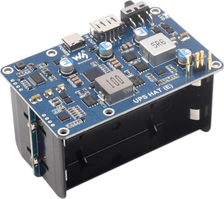 Produktbild WaveShare USV HAT (E) 6A 4x21700 Akkuboard für Raspberry Pi 5/ 4B/ 3B+
