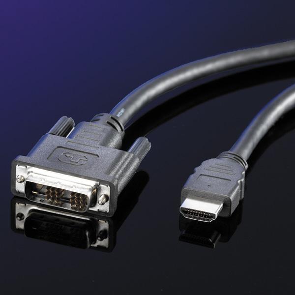 Produktbild Roline DVI — HDMI (Typ A) (3 m, DVI, HDMI)