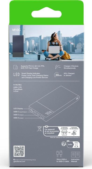 Immagine prodotto GP Batteries GP Powerbank M2+ USB-C PD 10000 mAh - Blu (10000 mAh)