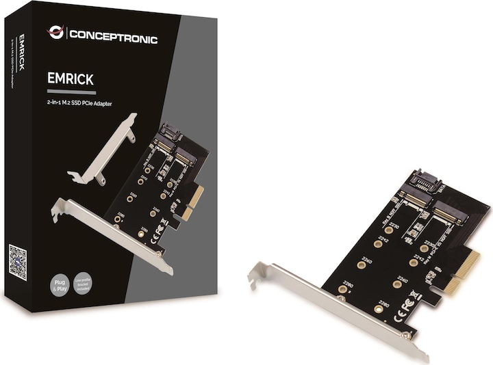 Actual product image Conceptronic EMRICK M.2 NVMe SSD PCIe Adapter