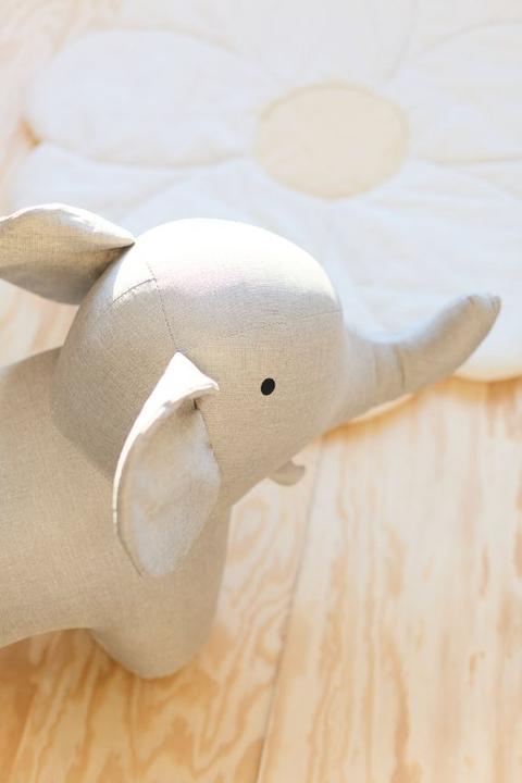 Actual product image Childhome Standing Elephant - Linen - Grey | Béaba