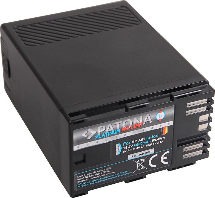 Actual product image Patona Platinum Battery like Canon BP-A65 A60 A30 D-Tap USB-Output #1315 (Camera battery)