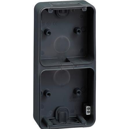 LK OPUS 74 Sockel 2 Module vertikal, Anthrazitgrau., Elektronikzubehör + Gehäuse, Grau